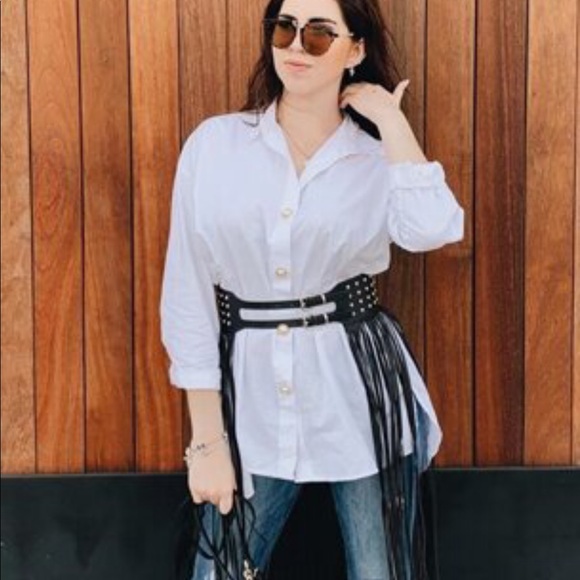 Peak Button Through High Low Shirt - Picture 4 of 4